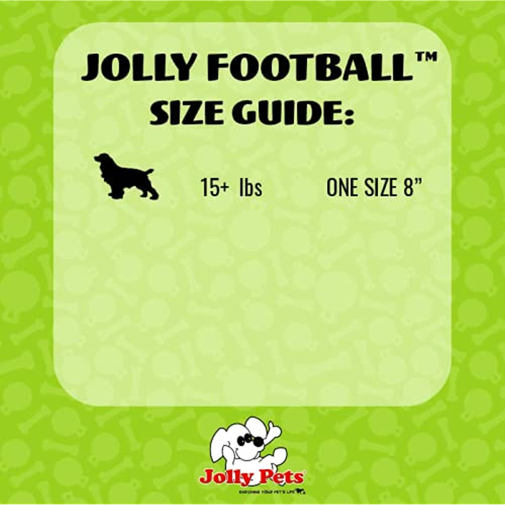 Jolly Pets Football Dog Toy, 8 Inches, Orange