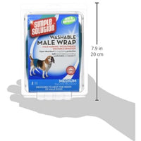 Simple Solution Washable Male Dog Diapers | Absorbent Male Wraps with Leak Proof Fit | Excitable Urination, Incontinence, or Male Marking | Medium | 1 Reusable Dog Diaper Per Pack
