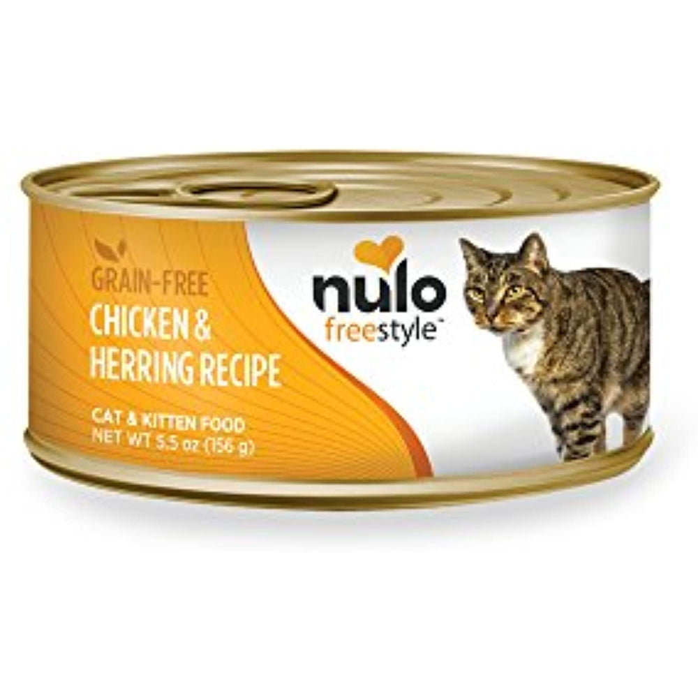 Nulo Adult & Kitten Canned Wet Cat Food (Chicken & Herring Recipe, 5.5 Oz, Case Of 24)