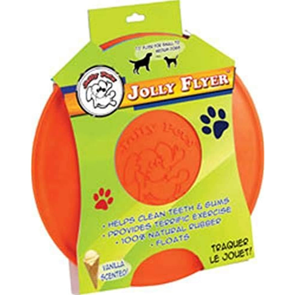 Jolly Pets Flexible, Floating Flyer Dog Toy, Medium/7.5-Inch, Orange