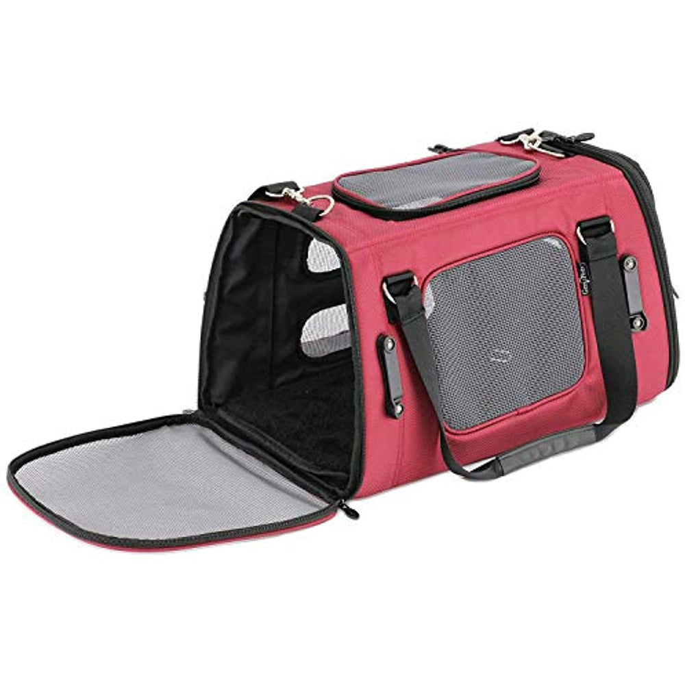 Gen7Pets Commuter Buckle In Car Safety Seat and Shoulder Carrier for Dogs and Cats18 inch Burgundy