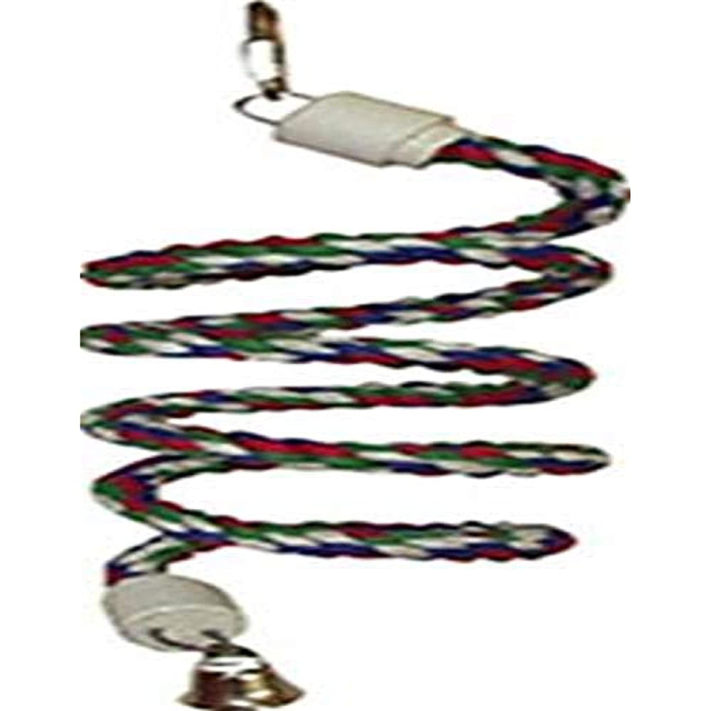 A&E Cage Company HB551 Happy Beaks Cotton Rope Boing with Bell Bird Toy, 5 by 52