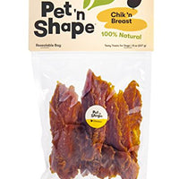 Pet 'n Shape Chik 'n Breast Jerky - All Natural Dog Treats, Chicken, 8 Oz
