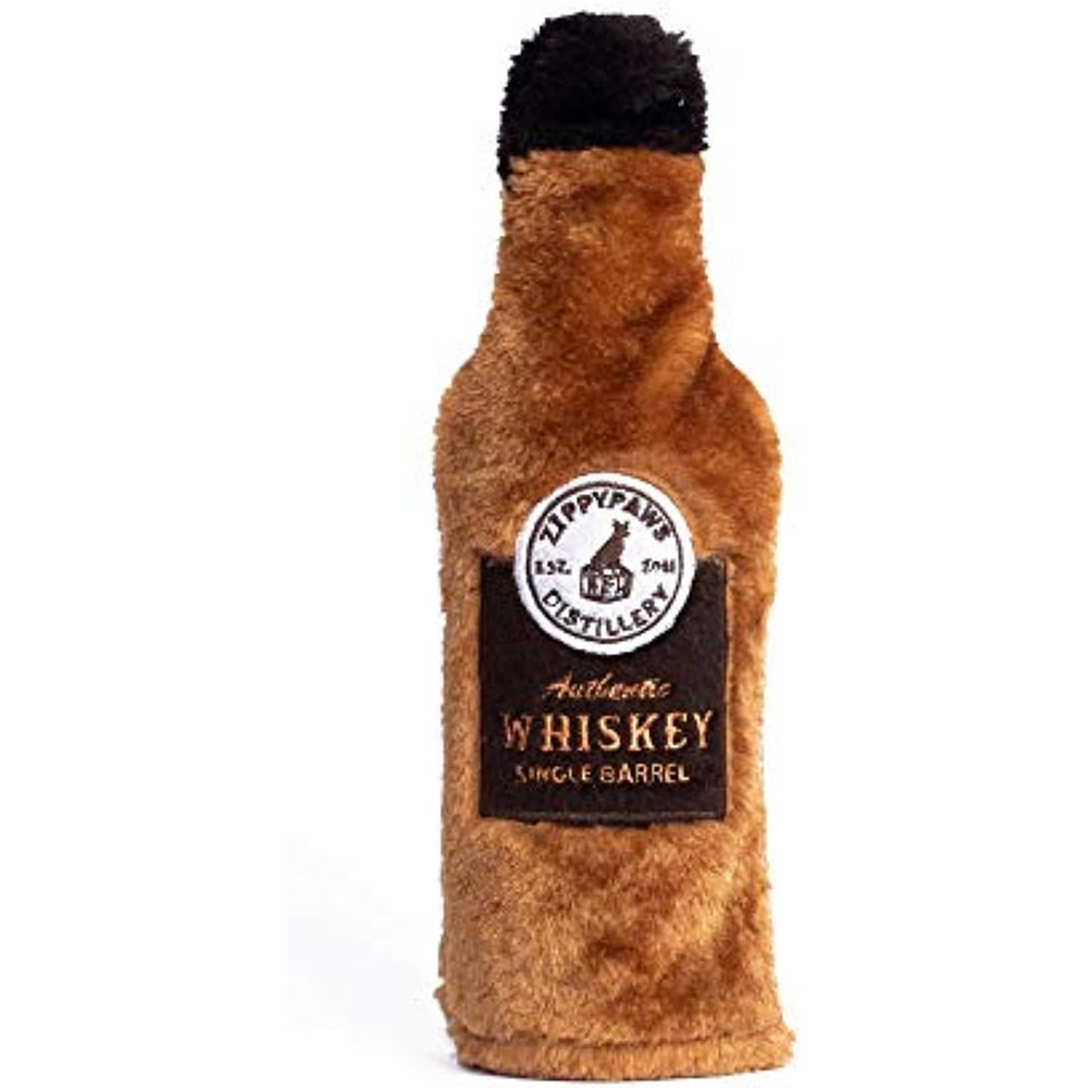 Zippy Paws - Happy Hour Crusherz Drink Themed Crunchy Water Bottle Dog Toy - Whiskey