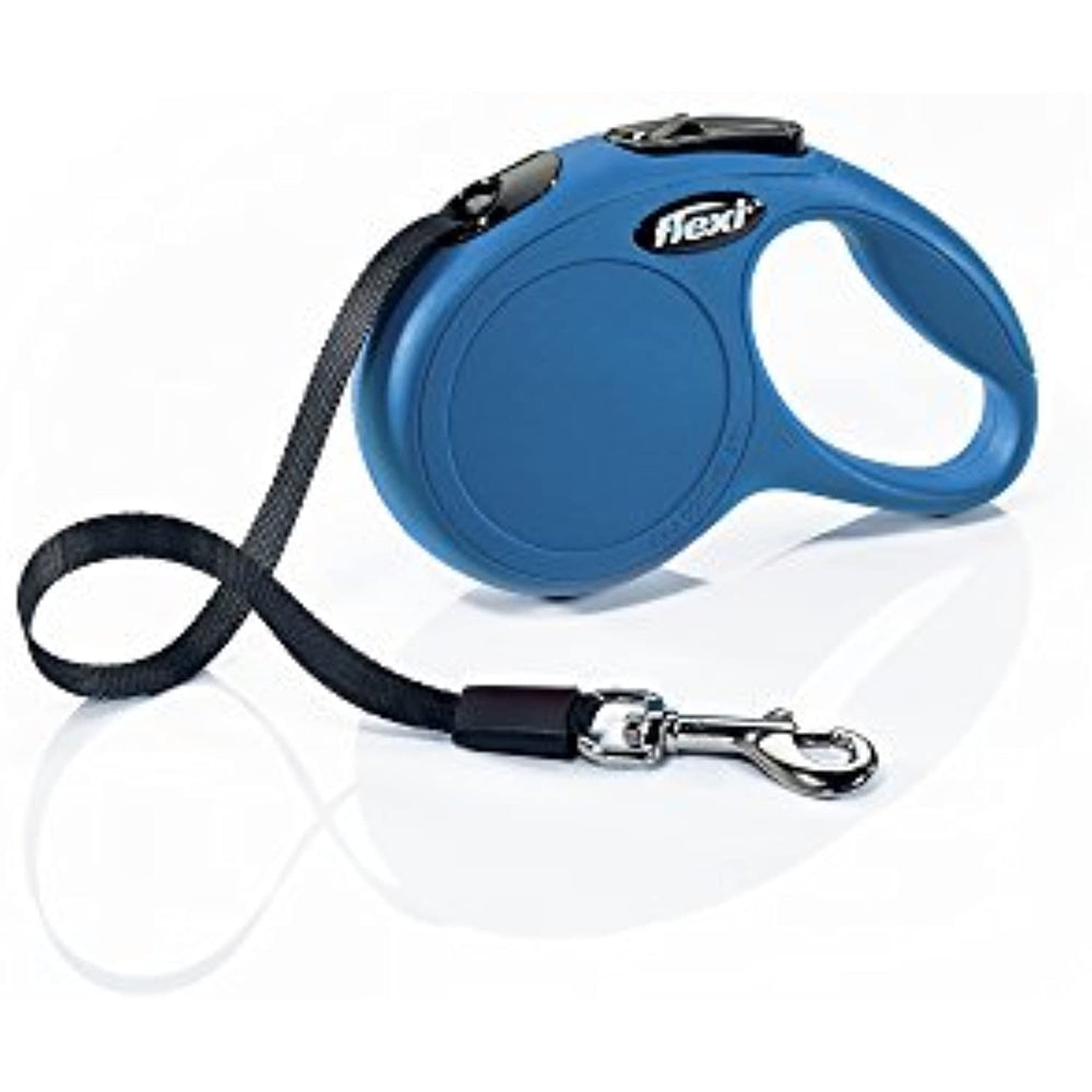 FLEXI New Classic Retractable Dog Leash (Tape), 10 ft, Extra Small, Blue (CL00T3.250.BL)