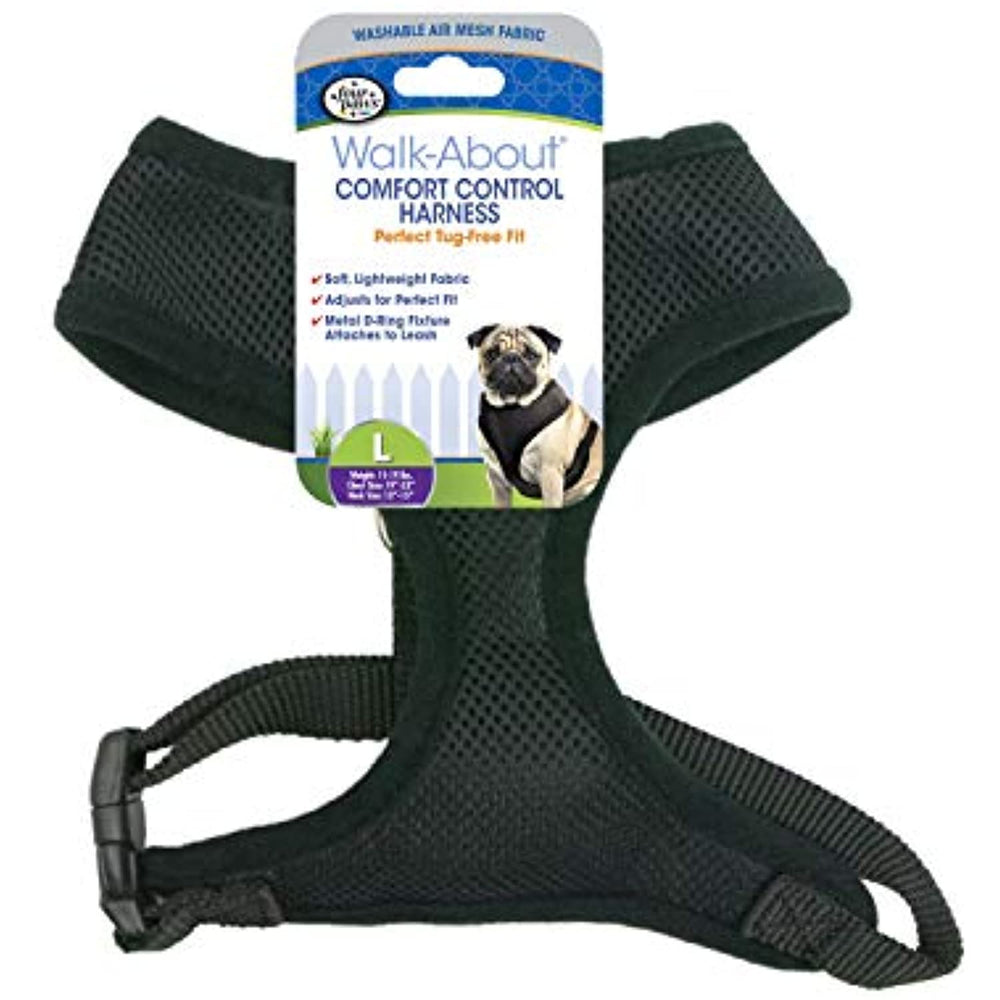 Four Paws Comfort Control Dog Harness Black Large