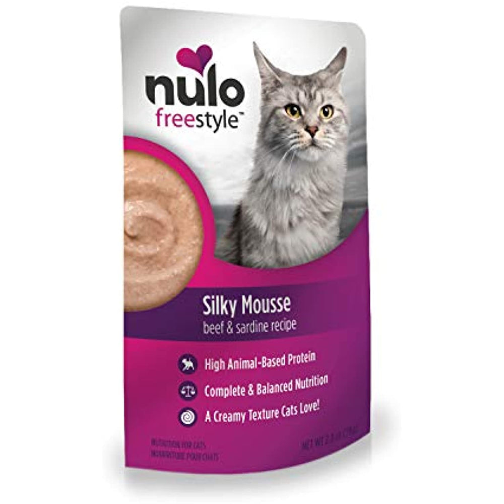 Nulo Freestyle Cat Silky Mousse Beef Sardine 2.8 OZ Pouch