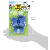 
              Bags on Board Dog Waste Bag Bone Dispenser with 30 Refill Bags, Blue Bags
            