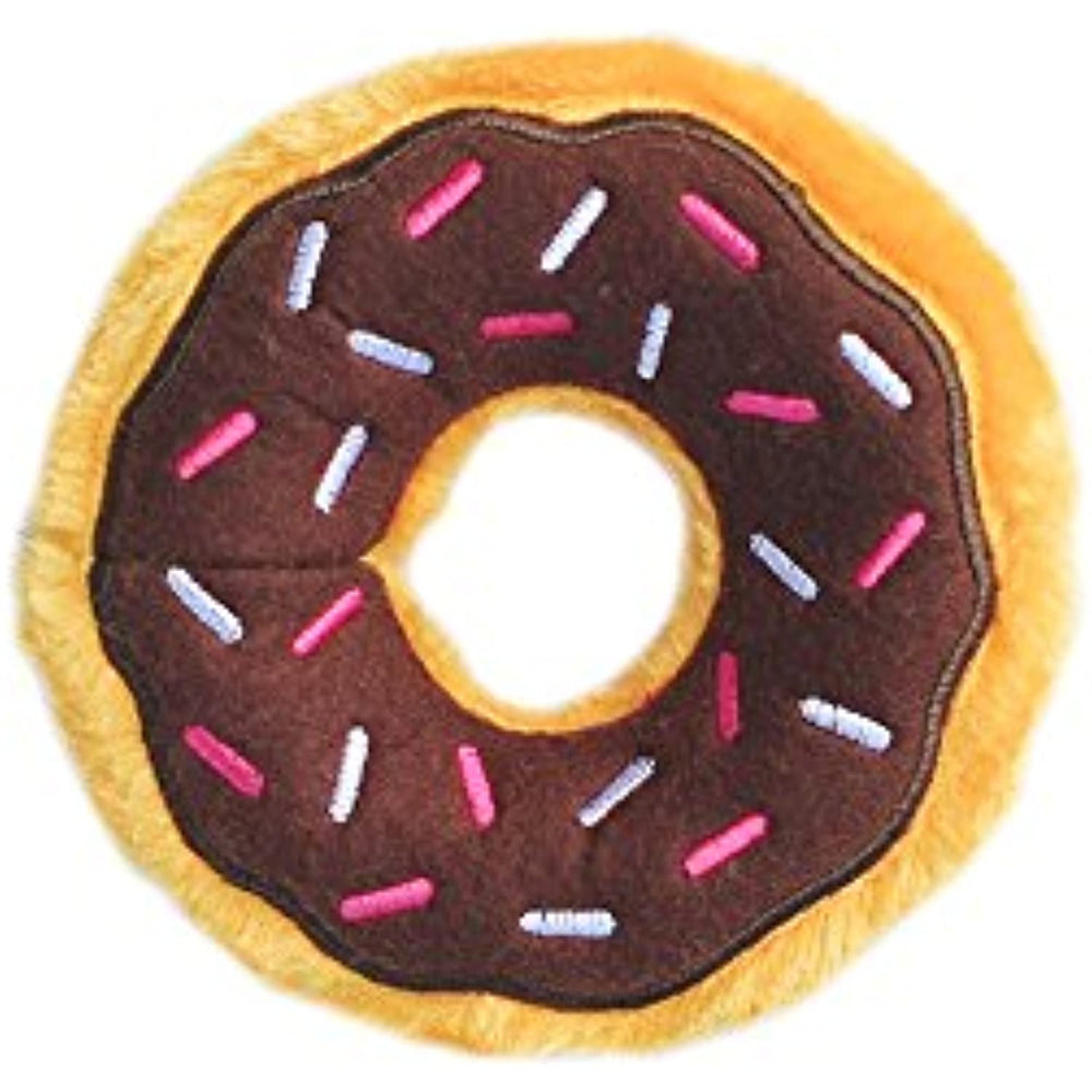 ZippyPaws - Mini Donutz No Stuffing Squeaky Plush Dog Toy - Chocolate
