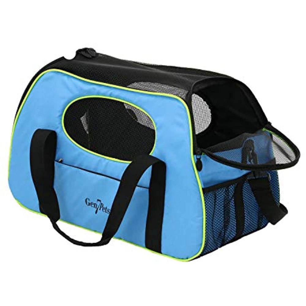 Gen7Pets Carry Me Pet Carrier for Dogs and Cats – Easy Portability, Water Bottle Pouch, Zippered Pocket and Fits Under Most Airline Seats, Trailblazer Blue