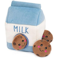 
              ZippyPaws Food Buddies Burrow Interactive Dog Toys - Hide and Seek Dog Toys and Puppy Toys, Colorful Squeaky Dog Toys, and Plush Dog Puzzles, Milk and Cookies
            