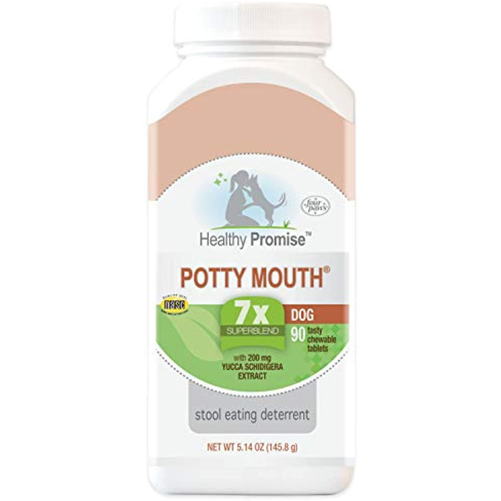 Four Paws Healthy Promise Potty Mouth Tablets - Coprophagia Stool Eating Deterrent for Dogs 90 Count 5.14 oz.