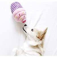 ZippyPaws - Cupcake Stuffed Plush Dog Toy with Two Squeakers - Pink