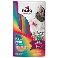 
              Nulo Freestyle Perfect Purees - Variety Pack - Cat Food, Pack of 10 - Premium Cat Treats, 0.50 oz. Pouches - Meal Topper for Felines - High Moisture Content and No Preservatives
            