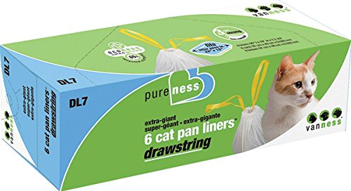 Van Ness DL7 PureNess Extra Giant Drawstring Cat Pan Liner, 6-Count