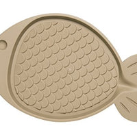 Loving Pets Bella Spill-Proof Fish-Shaped Mat for Cats,Tan