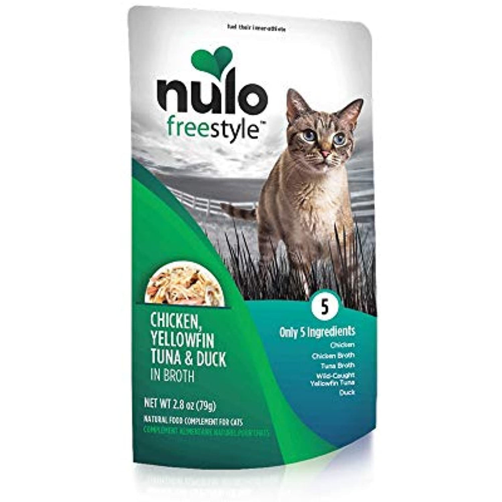 Nulo, Freestyle Chicken, Yellowfin Tuna & Duck in Broth Cat Food Pouch, 2.8 oz