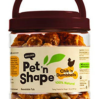 Pet 'n Shape Chik 'n Rice Dumbbells - All Natural Dog Treats, Chicken, 1 Lb