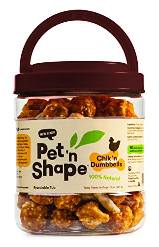 Pet 'n Shape Chik 'n Rice Dumbbells - All Natural Dog Treats, Chicken, 1 Lb