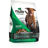 Nulo Freeze Dried Raw Dog Food For All Ages & Breeds: Natural Grain Free Formula With Ganedenbc30 Probiotics  - Duck Recipe With Pears - 13 Oz Bag