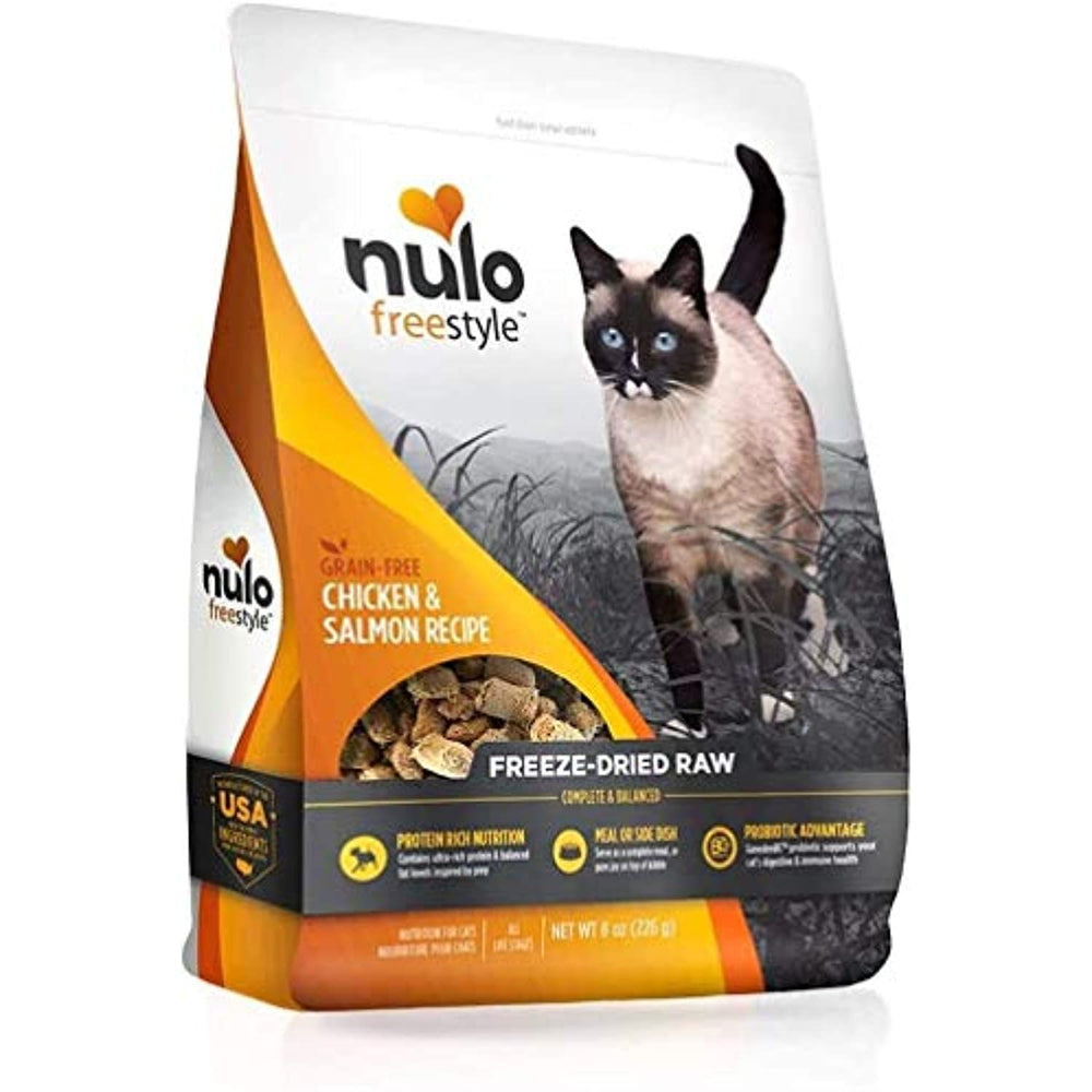Nulo Freestyle Freeze-Dried Raw Cat Food, Chicken & Salmon, 8 oz - Premium Topper, Yellow, 8 oz