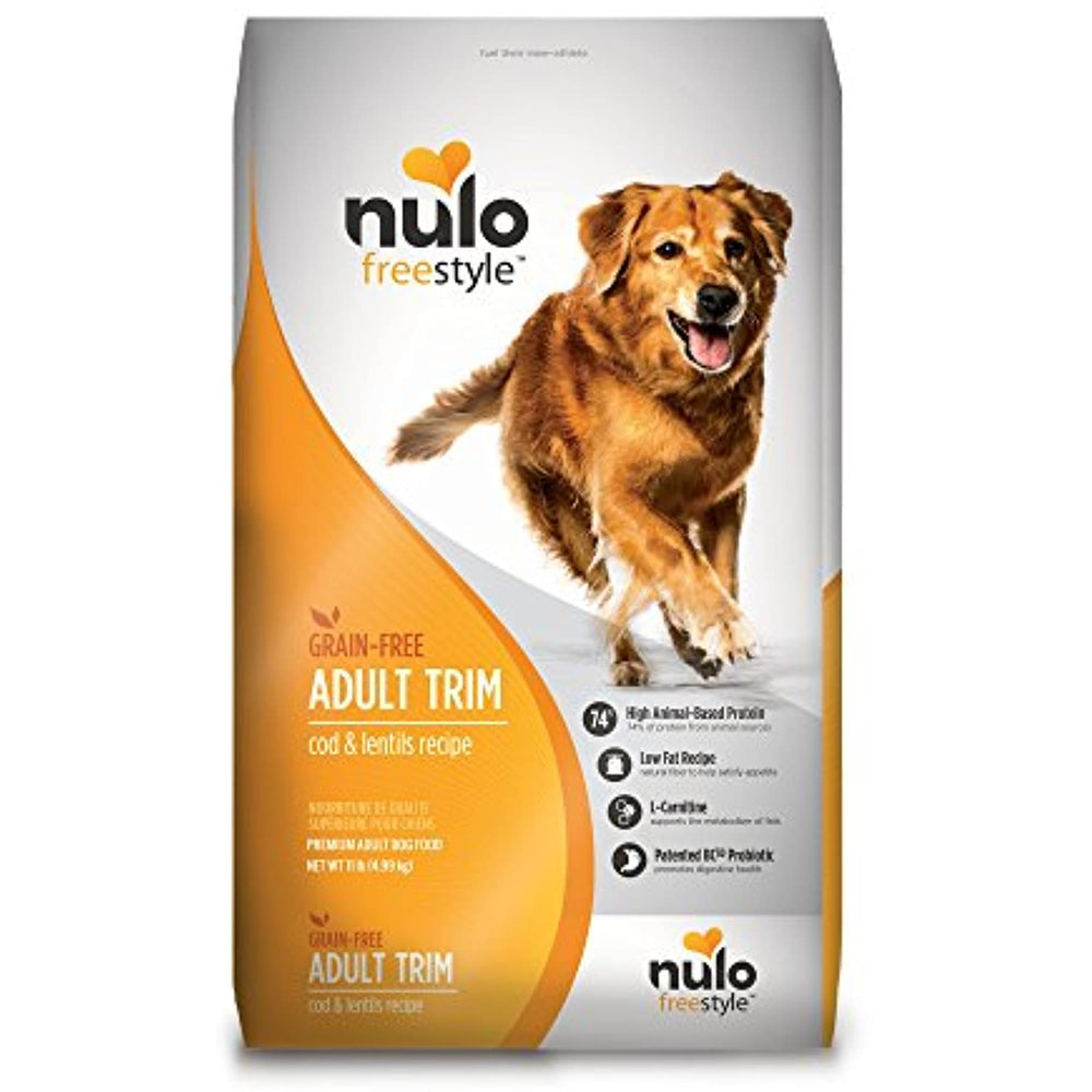 Nulo Adult Trim Grain Free Healthy Weight Dry Dog Food With Bc30 Probiotic (Cod And Lentils Recipe, 11Lb Bag)