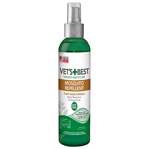 Vet's Best Mosquito Repellent for Dogs and Cats | Repels Mosquitos with Certified Natural Oils | Deet Free | 8 Ounces