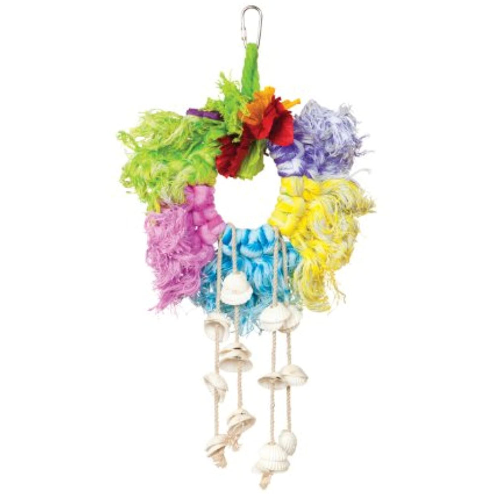 Prevue Hendryx 62603 Calypso Creations Ropes and Shell Ring Bird Toy