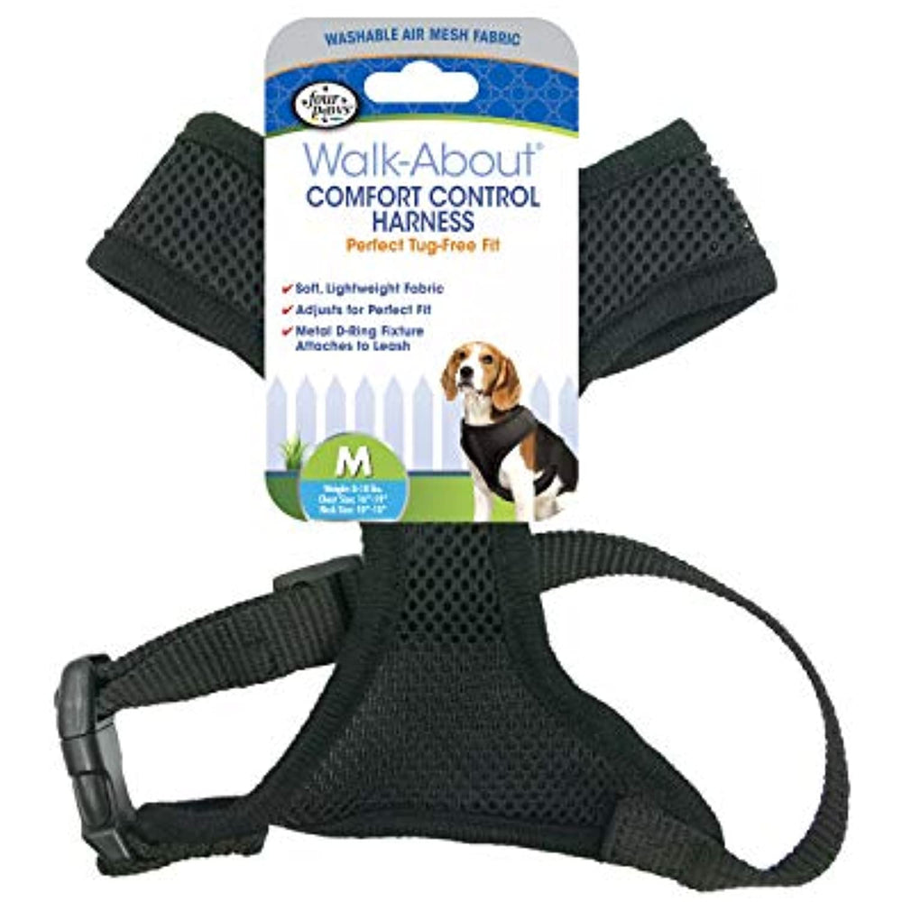 Four Paws Comfort Control Dog Harness Black Medium