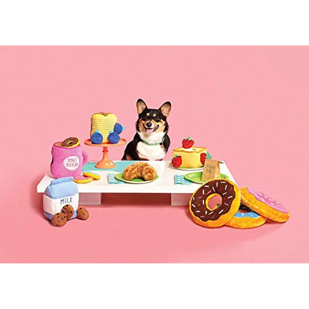 ZippyPaws Food Buddies Burrow Interactive Dog Toys - Hide and Seek Dog Toys and Puppy Toys, Colorful Squeaky Dog Toys, and Plush Dog Puzzles, Popcorn Bucket