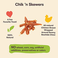
              Pet 'n Shape Chik 'n Skewers - Chicken Wrapped Rawhide - All Natural Dog Treats, Chicken, 4 Oz
            