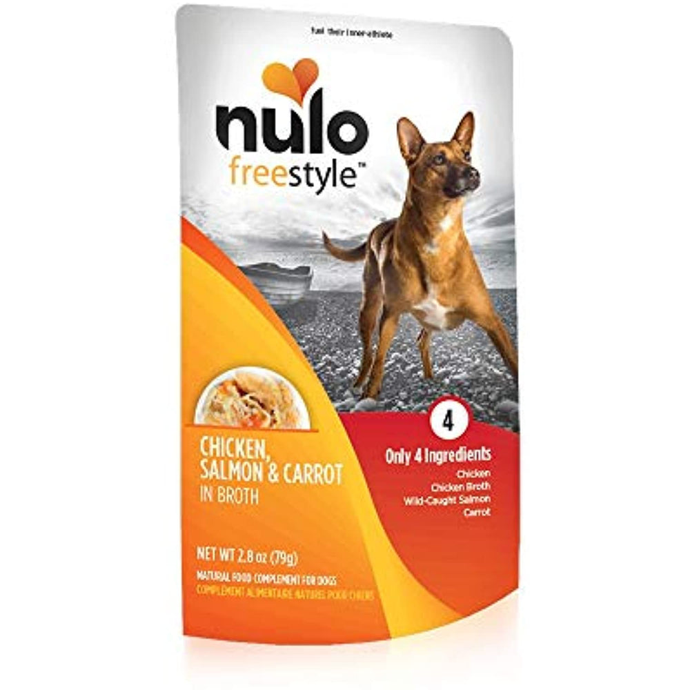 Nulo, Freestyle Puppy & Adult Chicken, Salmon & Carrot Recipe Dog Food Pouch, 2.8 oz