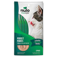 Nulo Freestyle Perfect Purees - Tuna & Scallop Recipe - Cat Food, Pack of 6 - Premium Cat Treats, 0.50 oz. Pouches - Meal Topper for Felines - High Moisture Content and No Preservatives