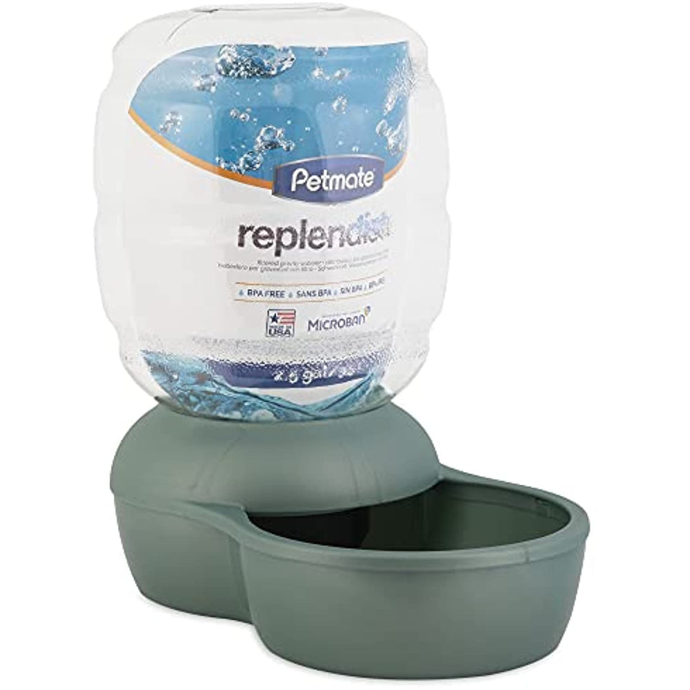 Petmate Replendish Gravity Waterer With Microban for Cats and Dogs, 1 Gallon