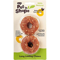 
              Pet 'n Shape Long Lasting Chicken Chewz - Chicken Wrapped Rawhide - All Natural Dog Treats, 2 Ring, 2.5-Inch Long
            