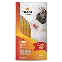 Nulo Freestyle Perfect Purees - Chicken Recipe - Cat Food, Pack of 6 - Premium Cat Treats, 0.50 oz. Pouches - Meal Topper for Felines - High Moisture Content and No Preservatives