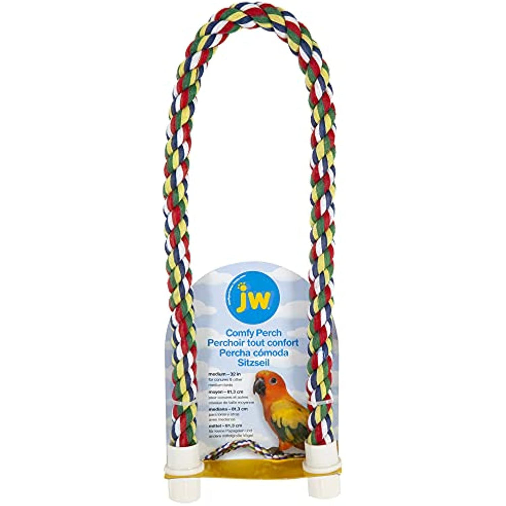 JW Pet Comfy Perch For Birds Flexible Multi-color Rope