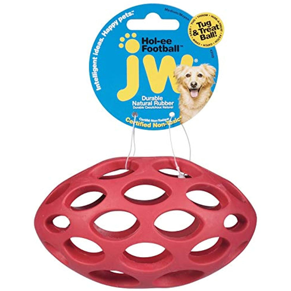 JW Pet Hol-ee Football Dog Chew Puzzle Toy, Medium