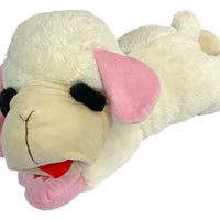 Multipet Lamb Chop Plush Dog Toy w/ Pink Ribbon Jumbo 24 inch