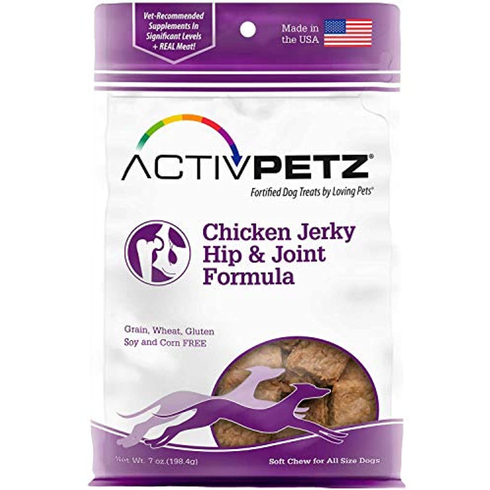 Loving Pets Activpetz Chicken Jerky Hip & Joint Formula Dog Treat, 7 Oz