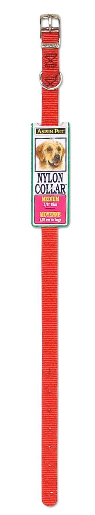 Doskocil Aspen Pet Products Standard NYL Collar, Red, 10