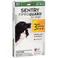 SENTRY Fiproguard for Dogs, Flea and Tick Prevention for Dogs (23-44 Pounds), Includes 3 Month Supply of Topical Flea Treatments