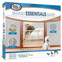 
              Four Paws Wood Frame Dog Gate With Plastic Mesh, 26-42" W by 24" H
            
