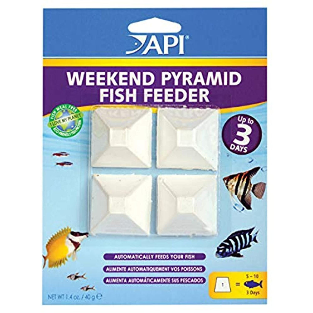 API Weekend Pyramid Fish Feeder 3-Day Automatic Fish Feeder 1.4 oz 4Count Pack