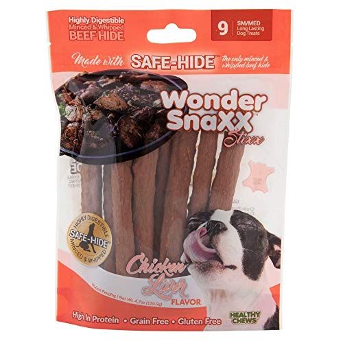 Healthy Chews Wonder SnaXX Stixx Dog Treats, Chicken Flavor, Made with Whipped Safe-Hide, Small/Medium, Pack of 9
