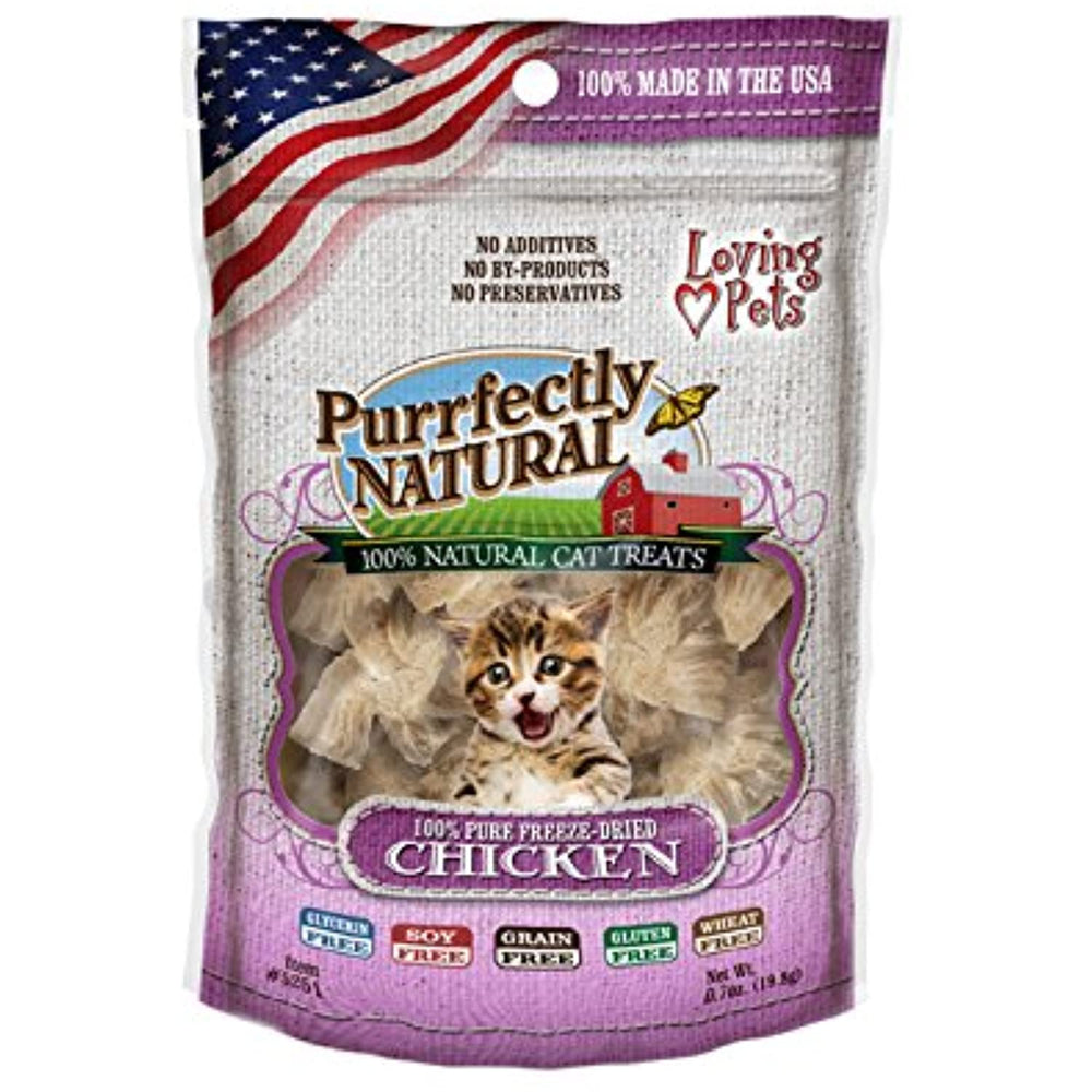 Loving Pets Purrfectly Natural Freeze Dried Chicken Treats For Cats, 0.6-Ounce