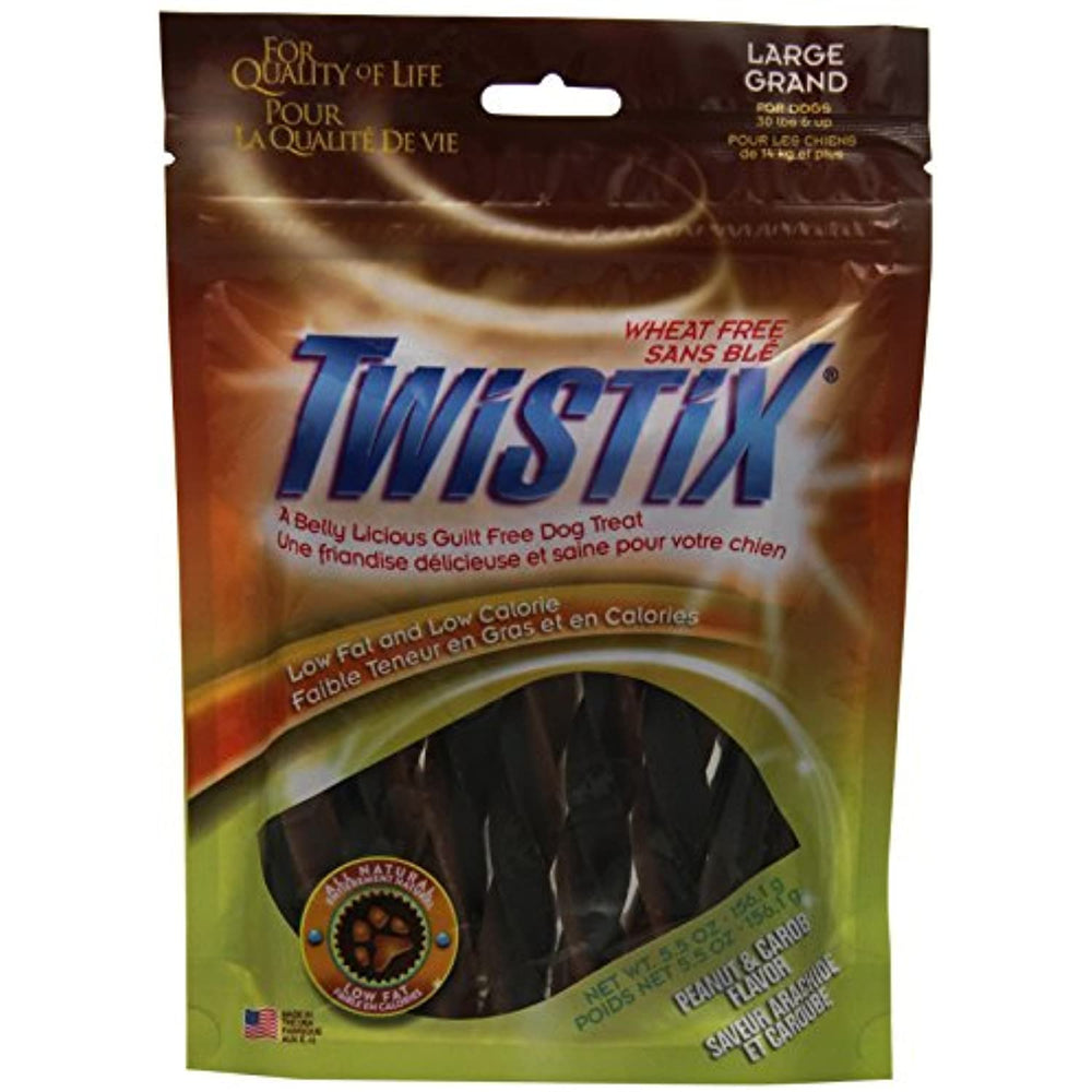 Twistix 5.5-Ounce Dental Chew Treat, Peanut And Carob Flavor, Large