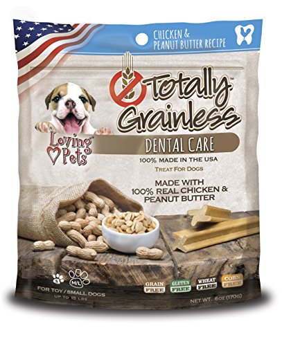 Loving Pets Totally Grainless Chicken & Peanut Butter Recipe Dental Care Toy For Small Dogs (1 Pack), 6 Oz