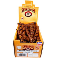 
              Smokehouse Dog Treats, 60 Count, Bacon Skin Twist, 60-Count
            