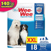 Wee-Wee Puppy Training Pee Pads 18-Count 27.5" x 44" Gigantic Size Pads for Dogs